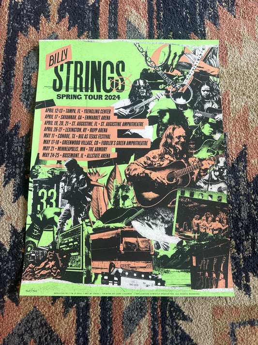 Billy Strings Spring ‘24 Tour Poster