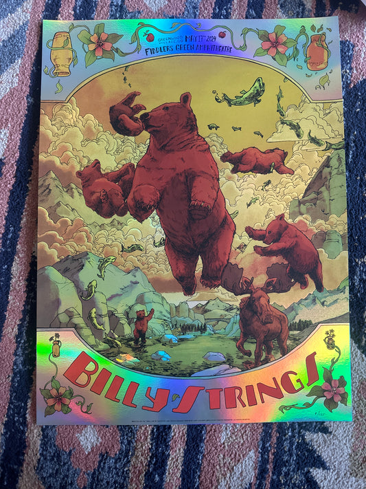 Billy Strings Fiddlers CO Denver 5-17-5-18 Poster Kloc Colorado FOIL