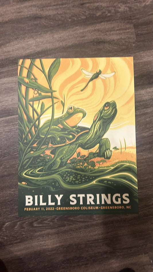 Billy Strings BMFS Poster AP Signed #ed/50 Mint Greensboro NC 2/11/22  A. Ghrist