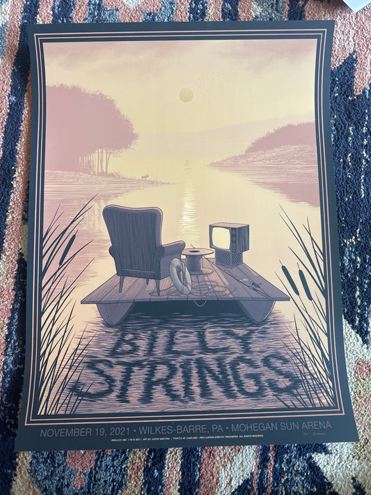 Billy Strings Poster Mohegan Sun Justin Santora Wilkes Barre Gold Foil Variant