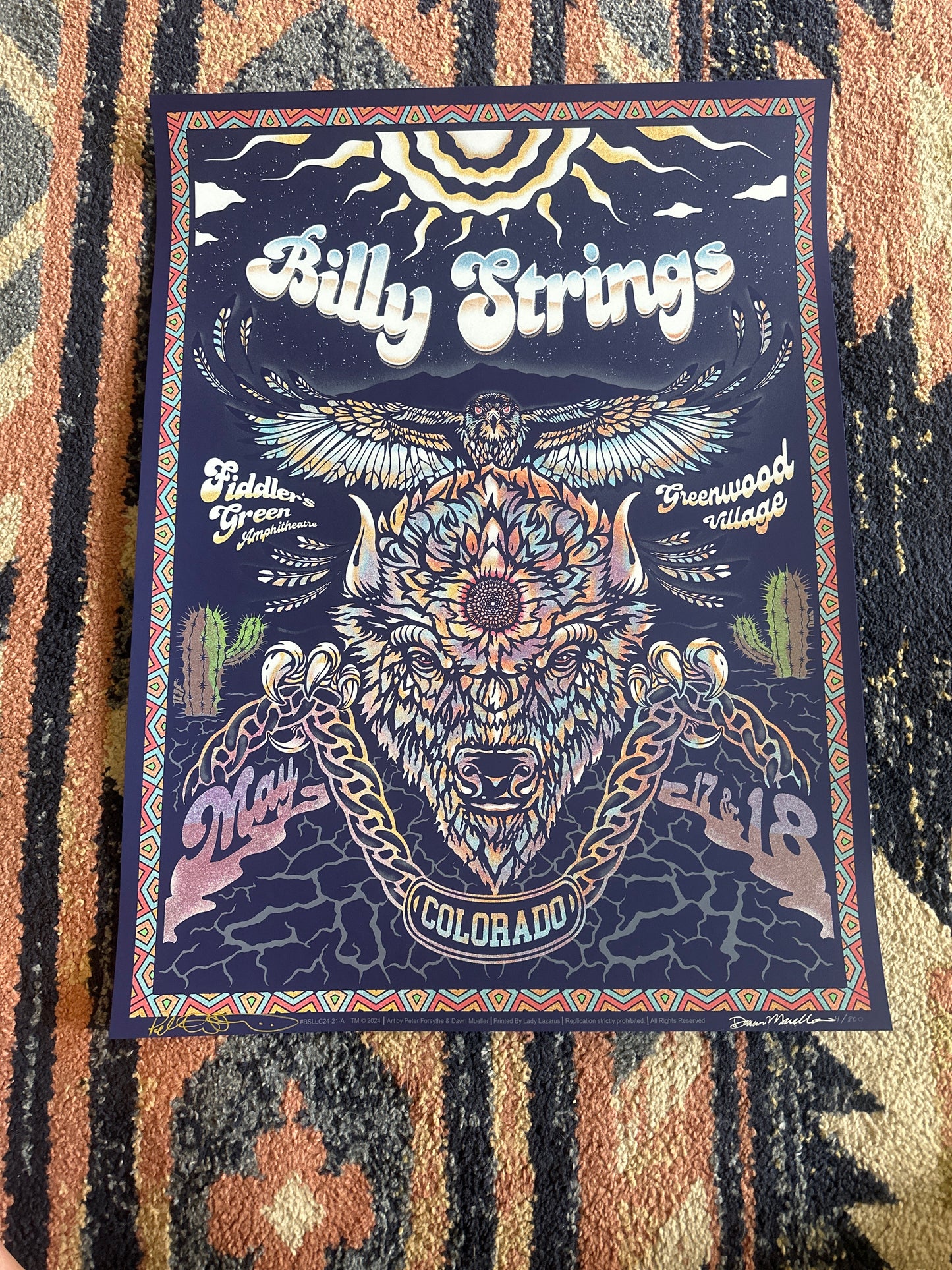 Billy Strings | 5-17/18-24 Fiddlers Denver CO | Forsythe Mueller Signed Poster